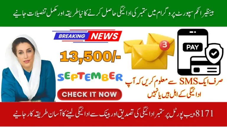 BISP 8171 September 2025 Easy CNIC Payment Verification and Rs. 13,500 Eligibility Guide