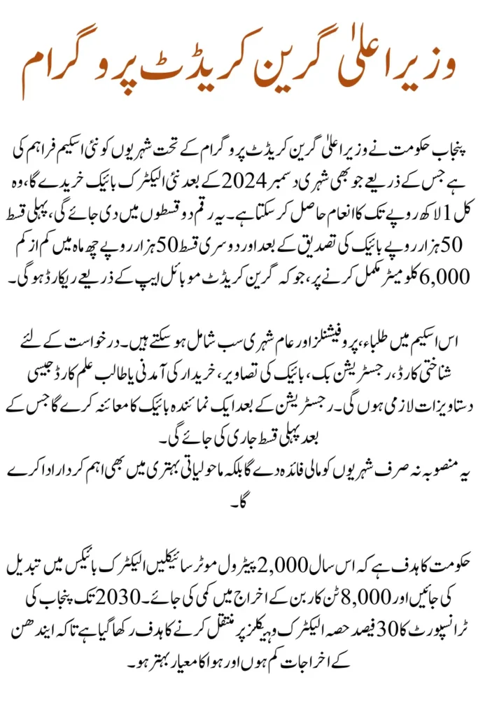 Punjab Electric Bike Incentive 2025: Earn Up to Rs. 100,000 Through CM Green Credit Program