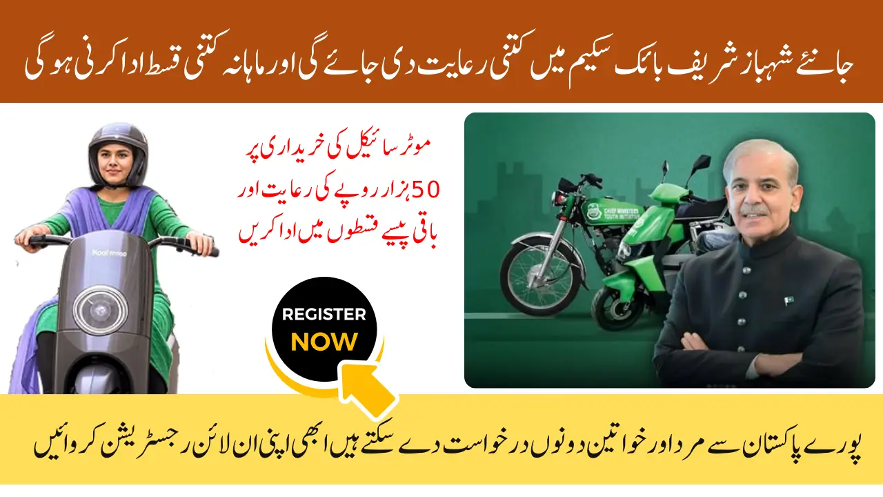 Shahbaz Sharif Electric Bike Scheme - Subsidy, Loan & Monthly Payment Details