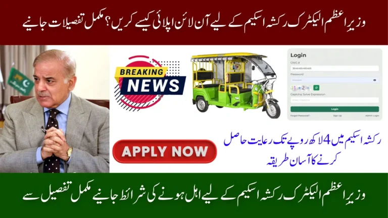 PM Rickshaw Scheme Apply Online Via Pave.gov.pk