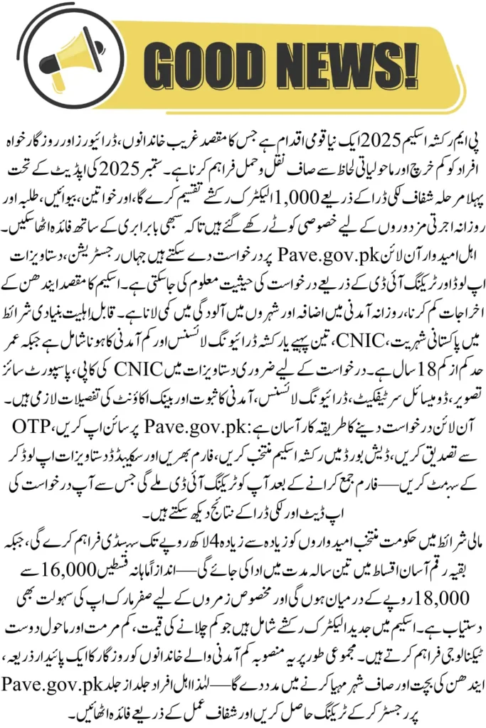 PM Rickshaw Scheme September 2025 Apply Online and Get Easy Loan Approval