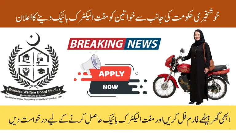 Sindh Free E-Bike Scheme 2025 for Women Workers Registration Process