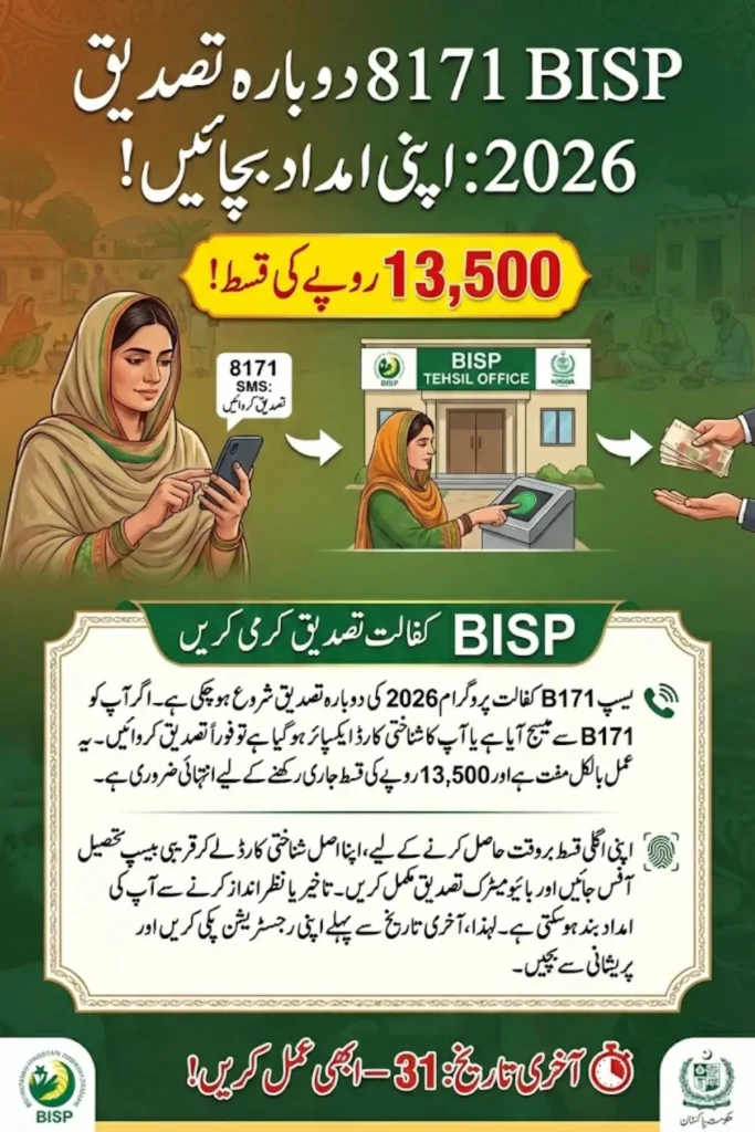 BISP 8171 Re-Verification 2026 - Verify your CNIC to Get 13500 Payment
