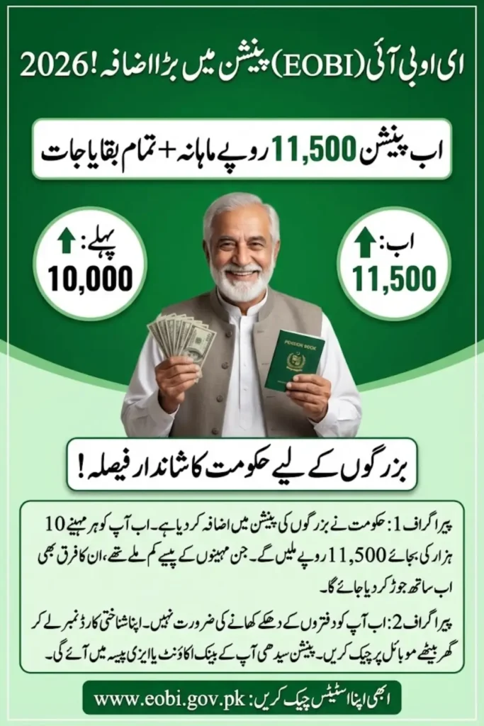 EOBI Pension Status Check, Verification and Payment Increase Update