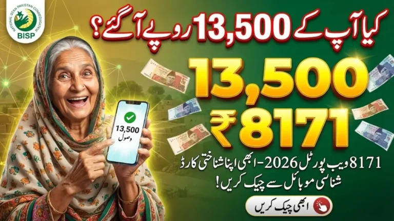 8171 Web Portal 2026 Check BISP Eligibility by CNIC and Receive Rs. 13,500 Payment Fast