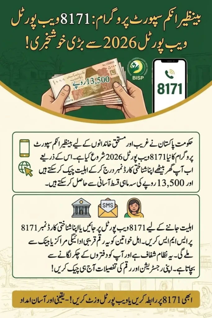 8171 Web Portal 2026 Check BISP Eligibility by CNIC and Receive Rs. 13,500 Payment Fast