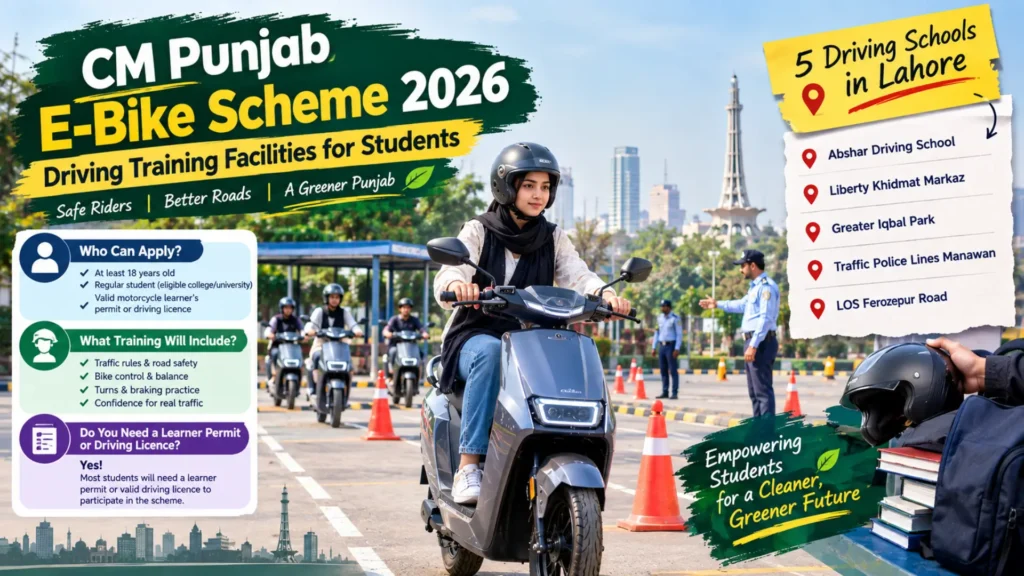 CM Punjab E-Bike Scheme 2026: 5 Driving Schools for Applicants and Training Details