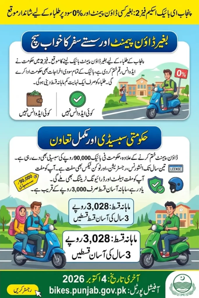 Punjab E-Bike Scheme Phase 2 No Down Payment and 0% Interest 2026